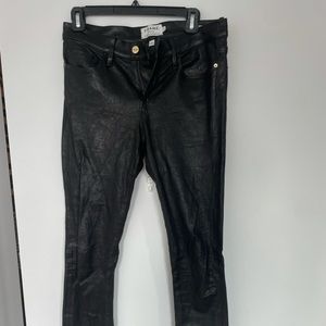 Leather frame skinny Jean